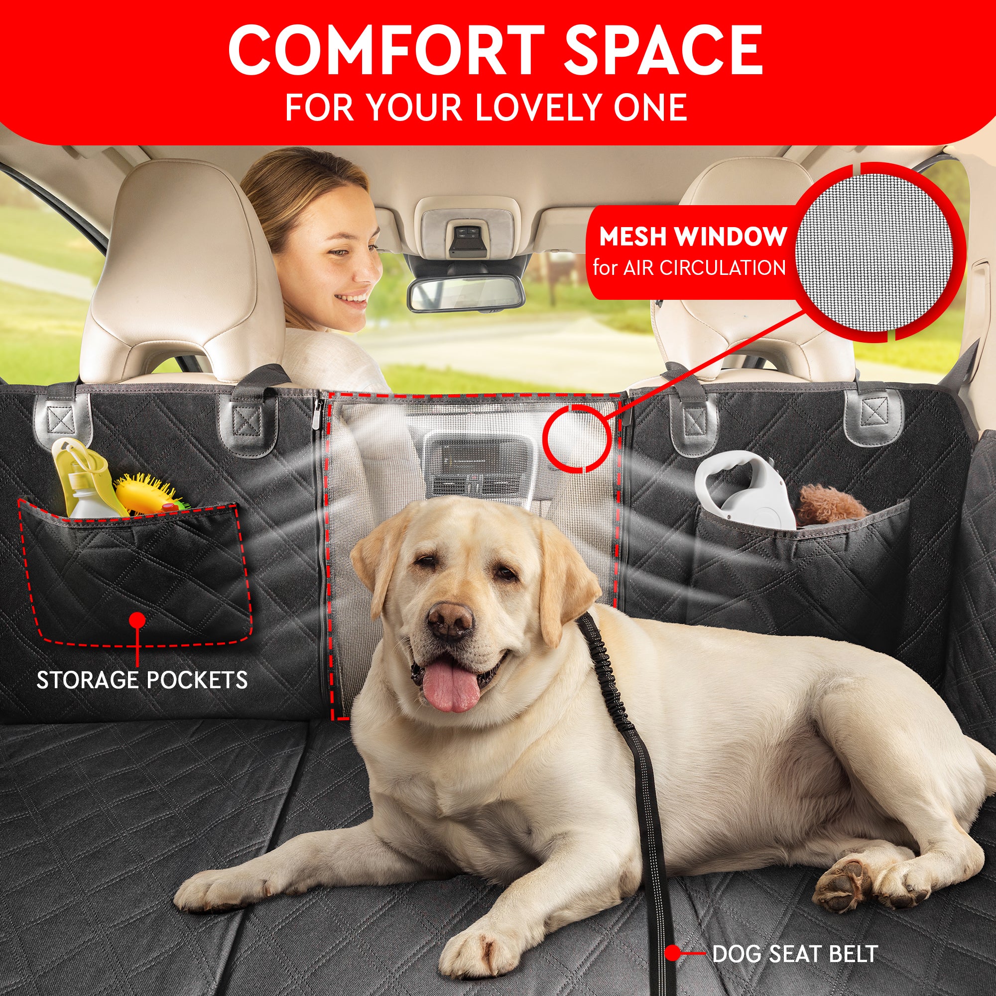 Car Seat Cover Extender for Dogs