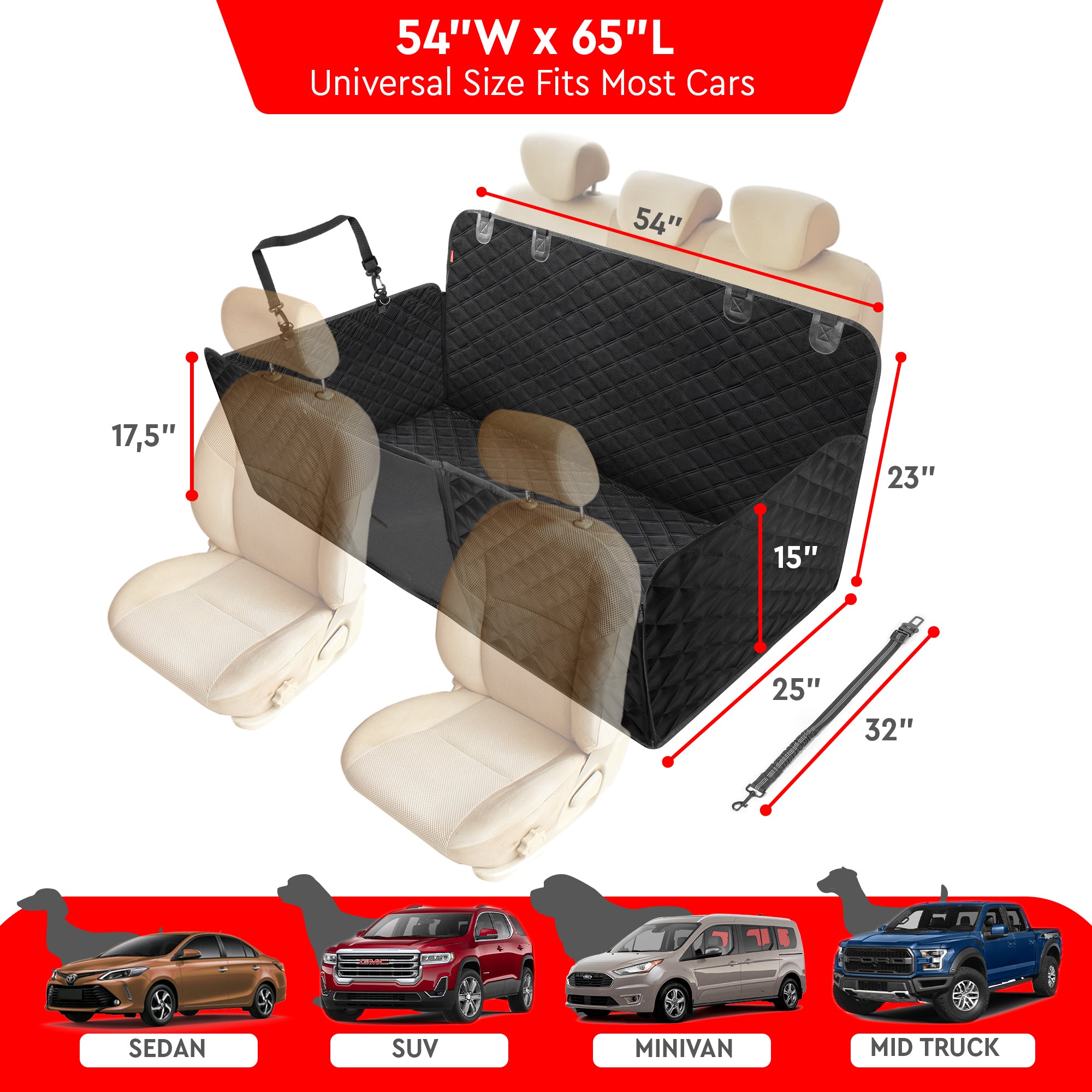 Car Seat Cover Extender for Dogs
