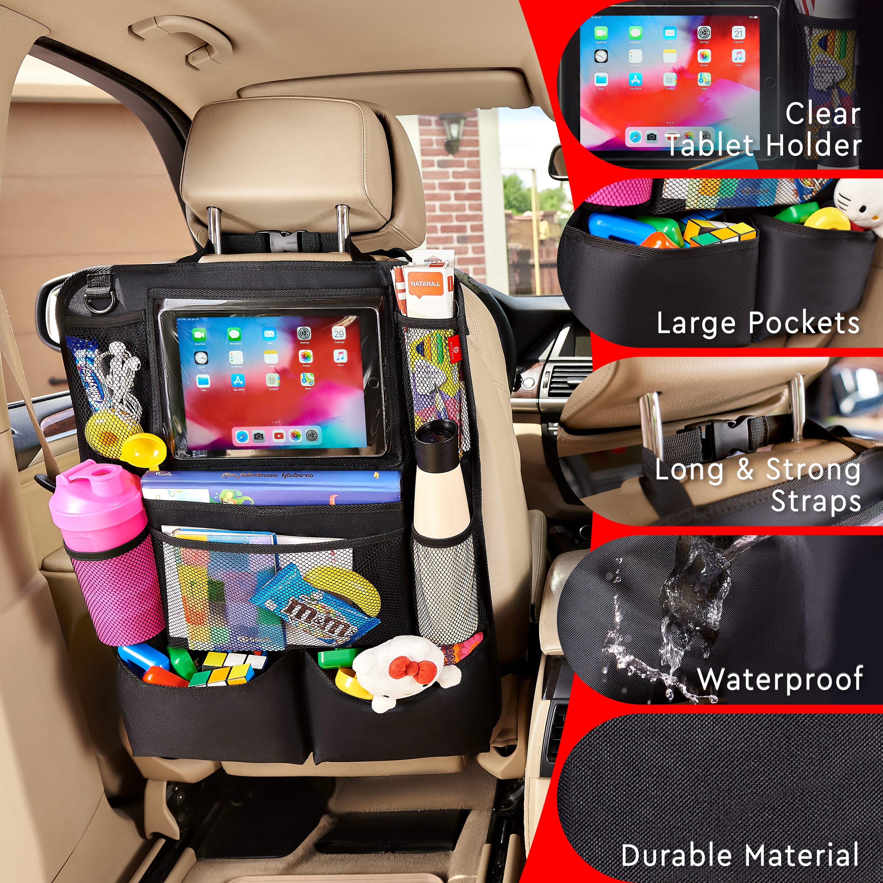 Car Organizer for Backseat (Venetian Red)