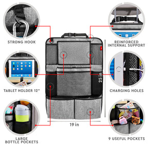 Car Organizer for Backseat (Gray)