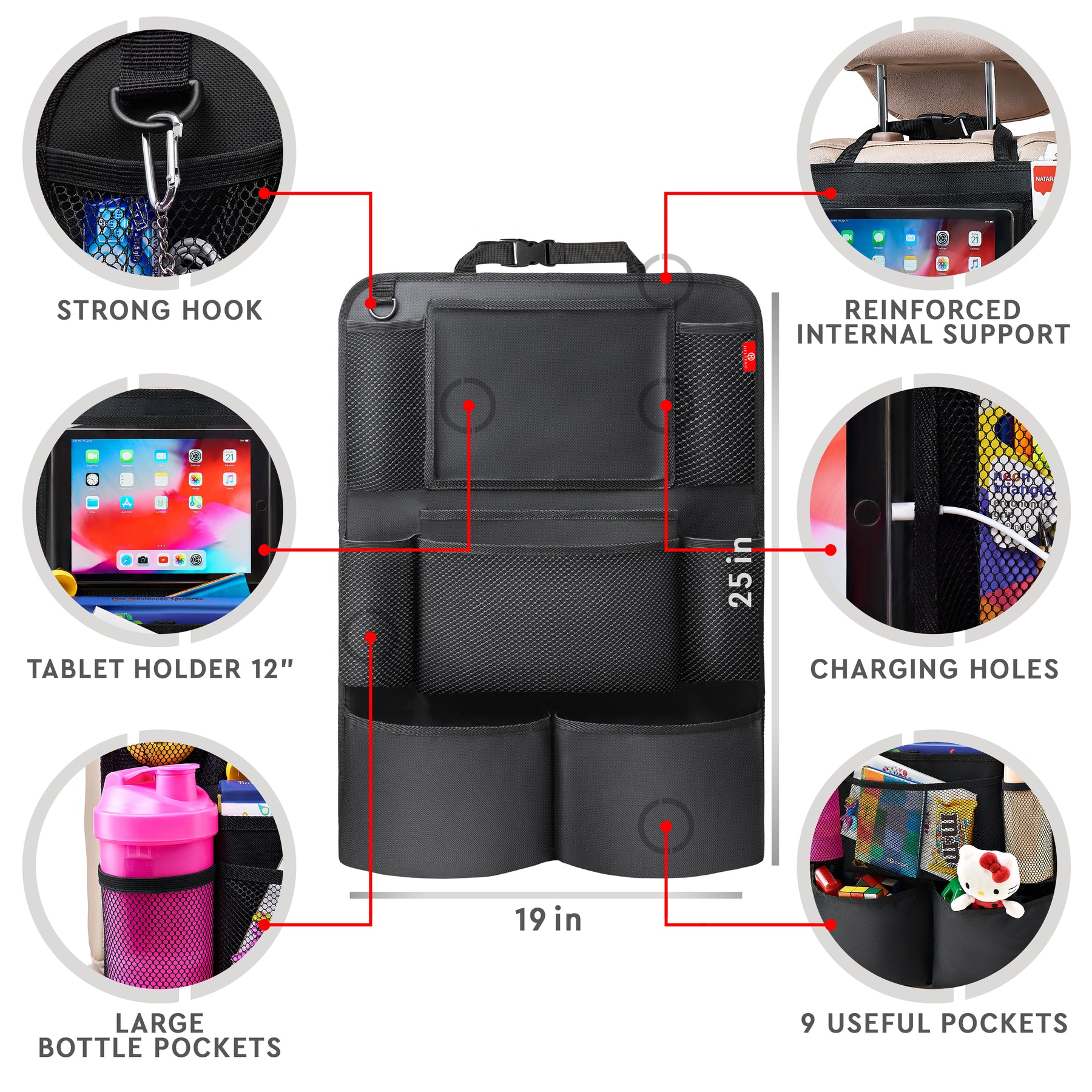 Car Organizer for Backseat (Black)