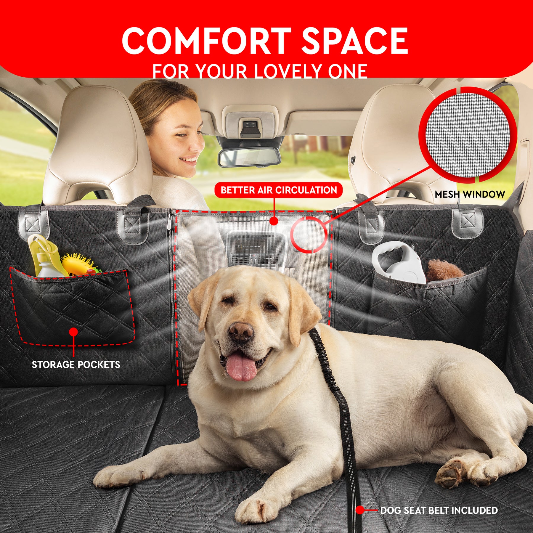 Car Seat Cover Extender for Dogs