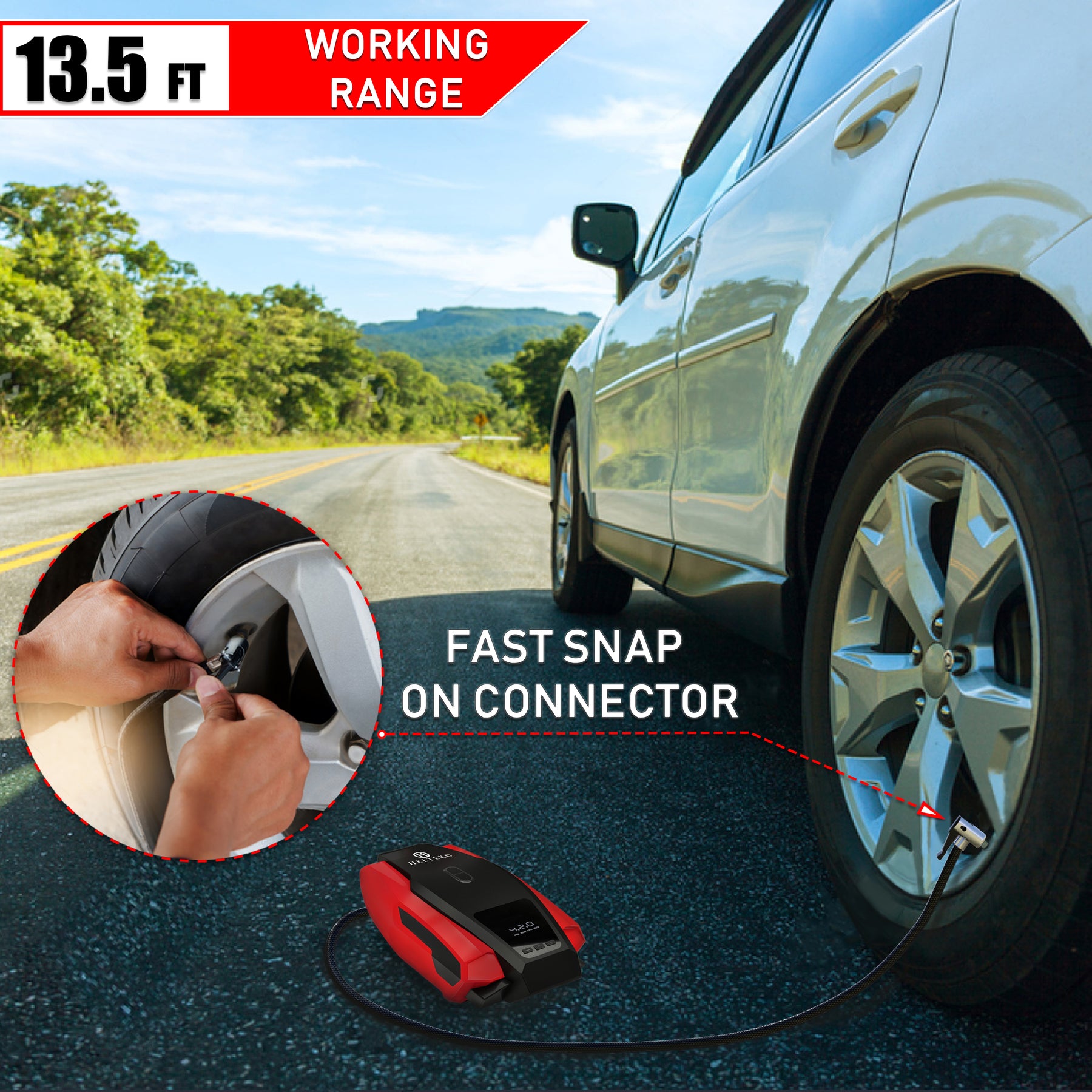 DC Tire Inflator (Red)