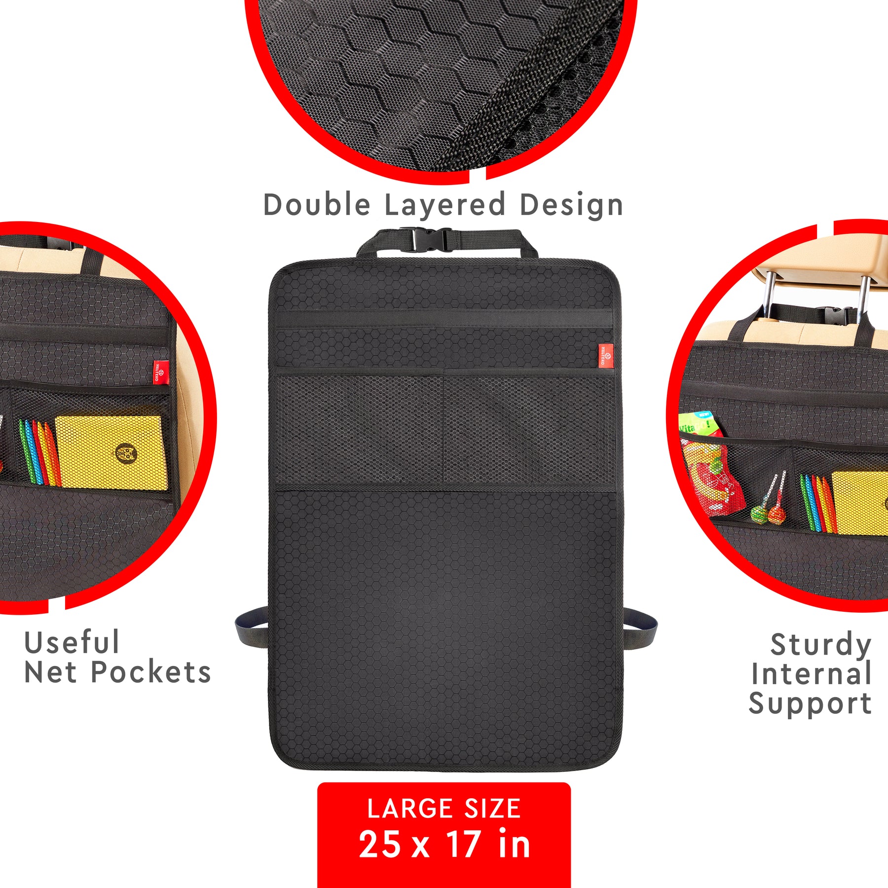 Kick Mat - Seat Back Protector (Black)
